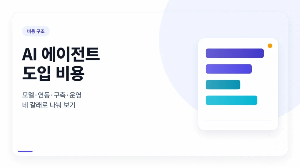 AI 에이전트 도입 비용 — 에이전트 AI 실무 가이드